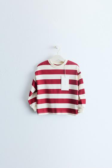 ZARA TIMELESS - CAMISETA ESTAMPADA RAYAS - Rojo de Zara
