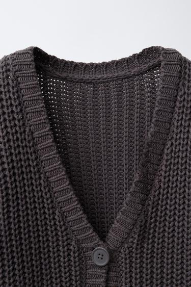 CHUNKY KNIT CARDIGAN - Grey by Zara - Image 2
