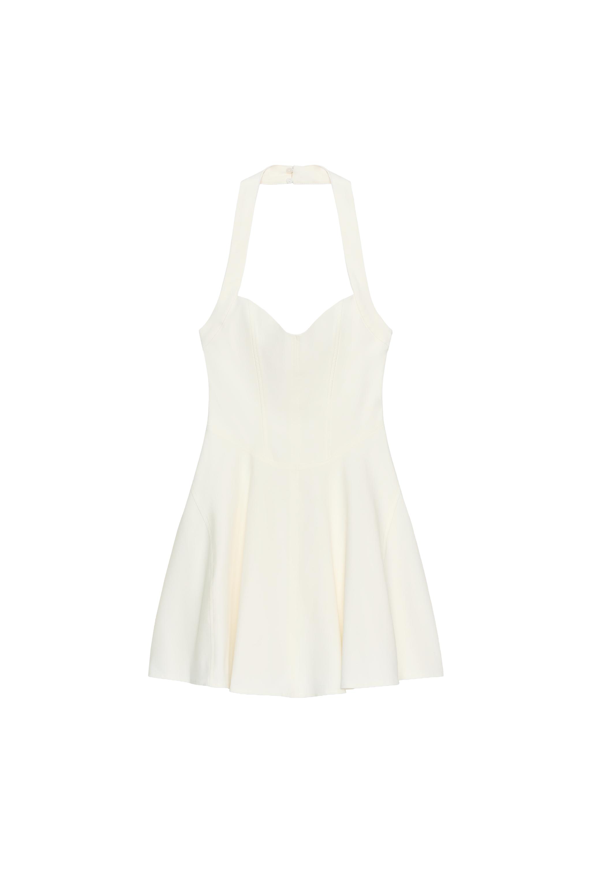 SWING HALTER DRESS - Oyster-white | ZARA United States SWING HALTER DRESS - Oyster-white | ZARA United States