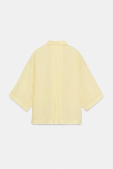 OVERSIZE FLOWING SHIRT ZW COLLECTION - Yellow by Zara - Image 2