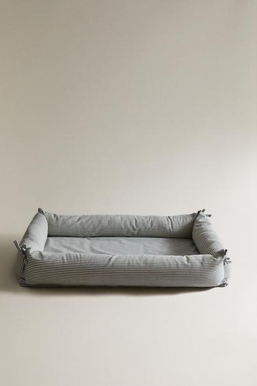 STRIPED COTTON NEST COT - Grey by Zara