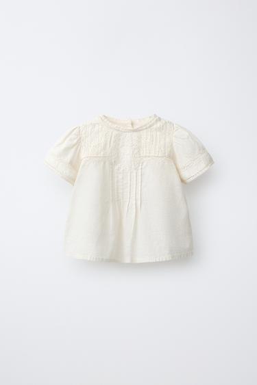 CHEMISE BRODÉE - Écru de Zara - Image 0