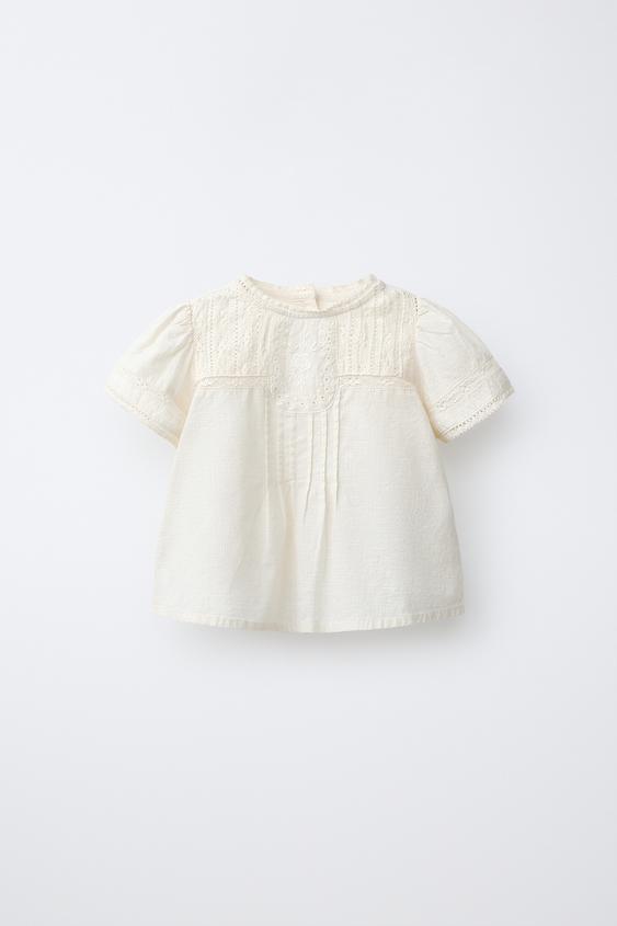 EMBROIDERED SHIRT - Ecru by Zara - Image 0