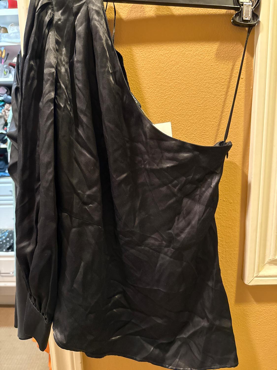 ASYMMETRIC SATEEN BLOUSE - Image 2