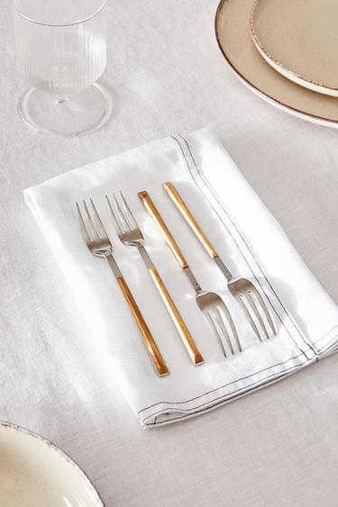 LOT TENEDORES POSTRE MANGO MADERA (LOT DE 4) - Marron de Zara - Image 6