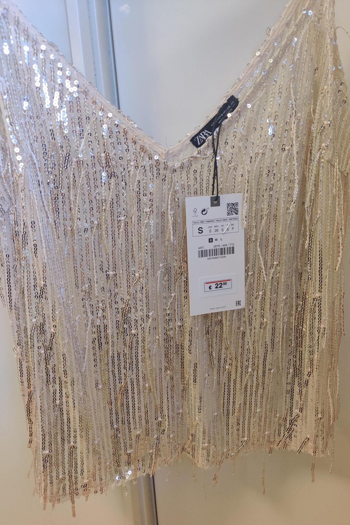 SEQUINNED T-SHIRT WITH FRINGE - Image 2