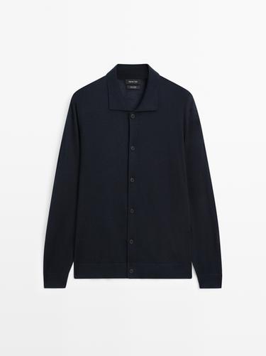 Zara 100% cashmere knit cardigan - Navy blue