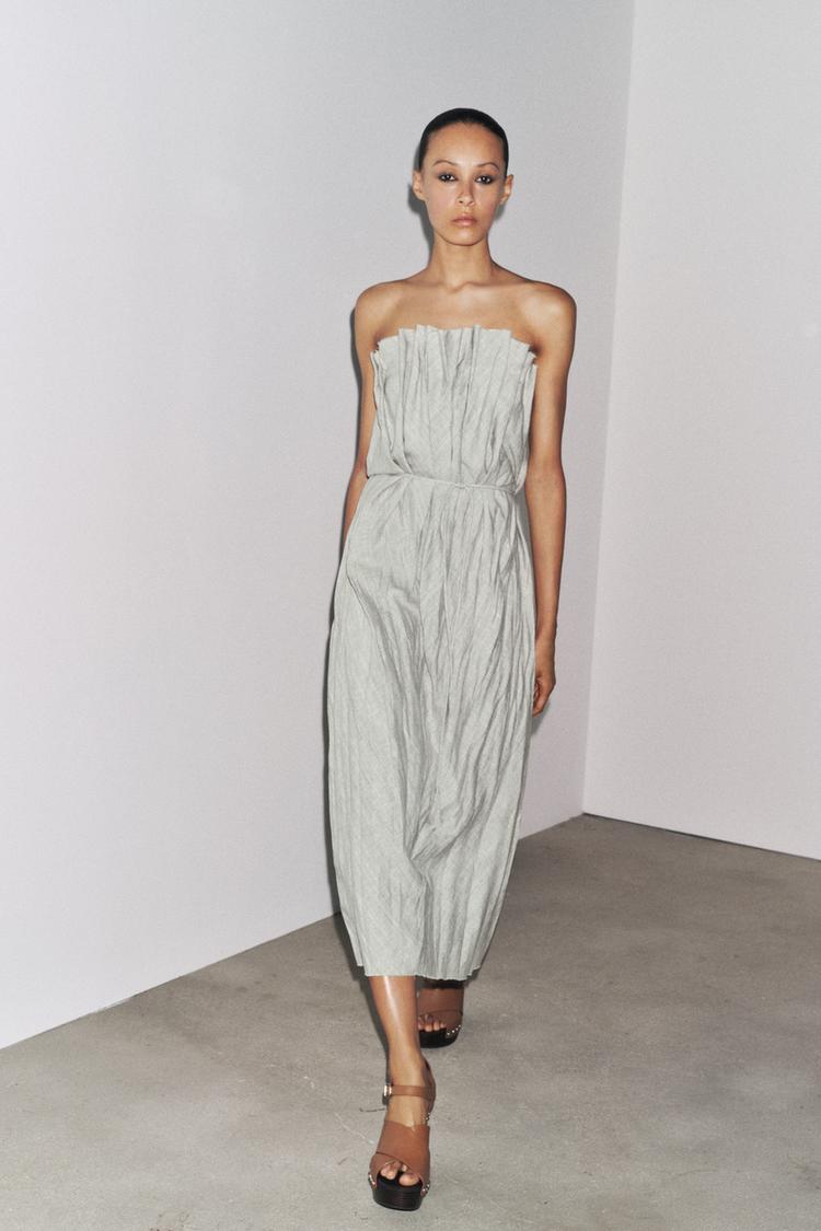 ZW COLLECTION LINEN PLEATED DRESS