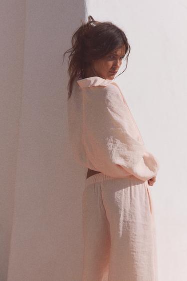 VESTE COURTE FLUIDE - Rose craie de Zara - Image 4