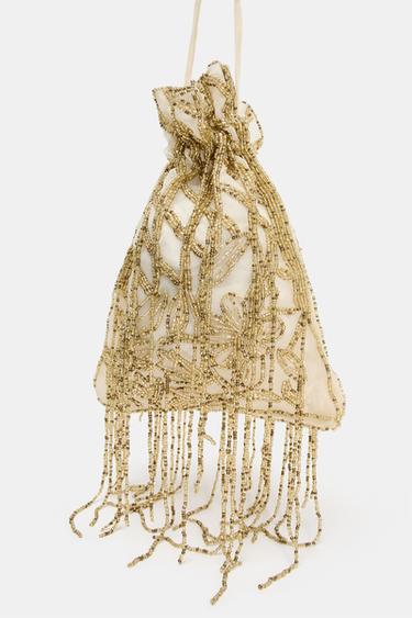 SAC SEAU FRONCÉ À PAILLETTES - Doré de Zara - Image 4