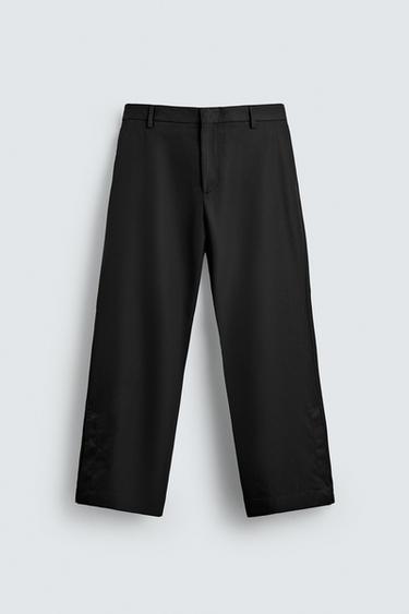 PANTALON COUPE ÉVASÉE - Noir de Zara