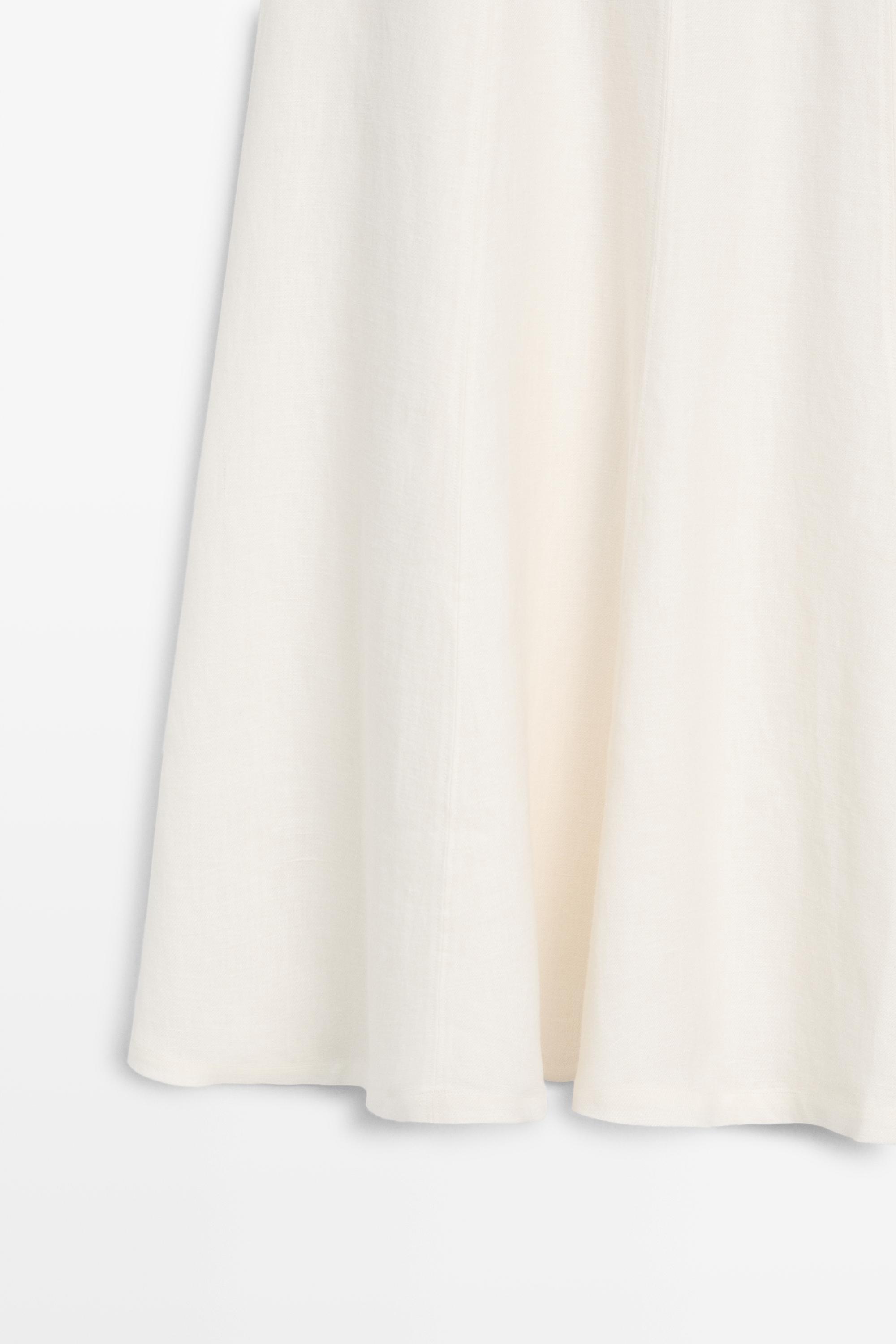 Jupe midi fluide 100 % lin