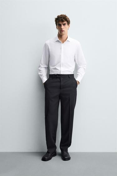 REGULAR FIT TEXTURED SHIRT - White by Zara - Image 0