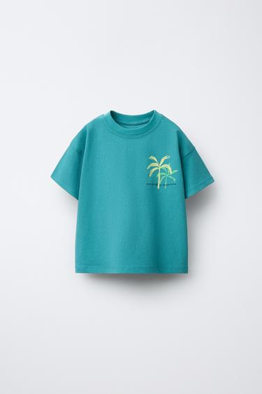 Zara PRINTED T-SHIRT - Green