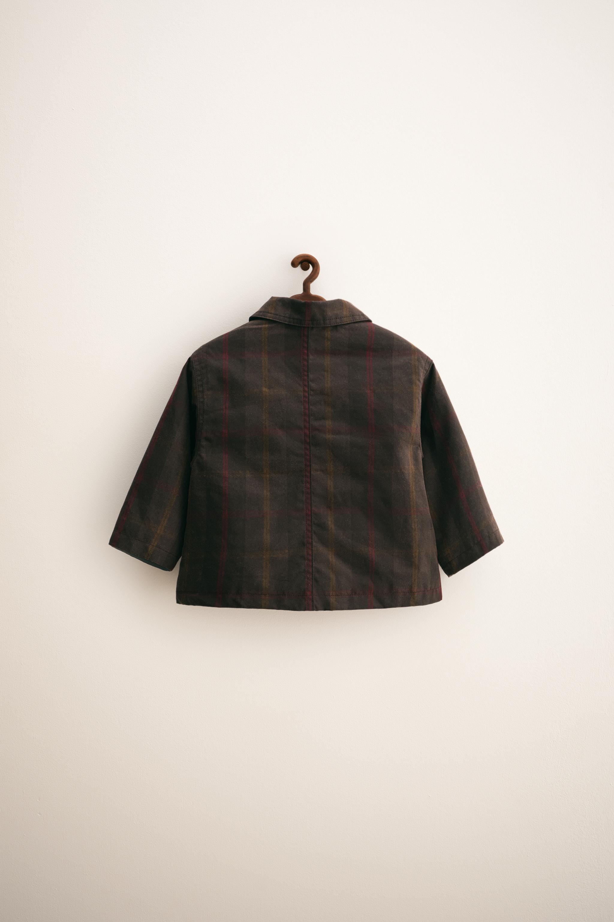 ZARA TIMELESS - チェック柄ワックス加工ジャケット - ダーク