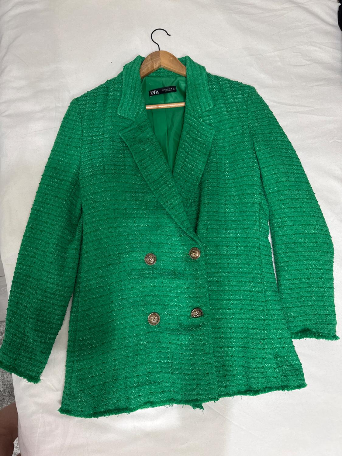 TEXTURED DOUBLE BREASTED BLAZER - Image 2