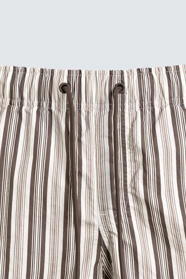 STRIPED MID-LENGTH SWIMMING TRUNKS - Ecru by Zara - Image 2