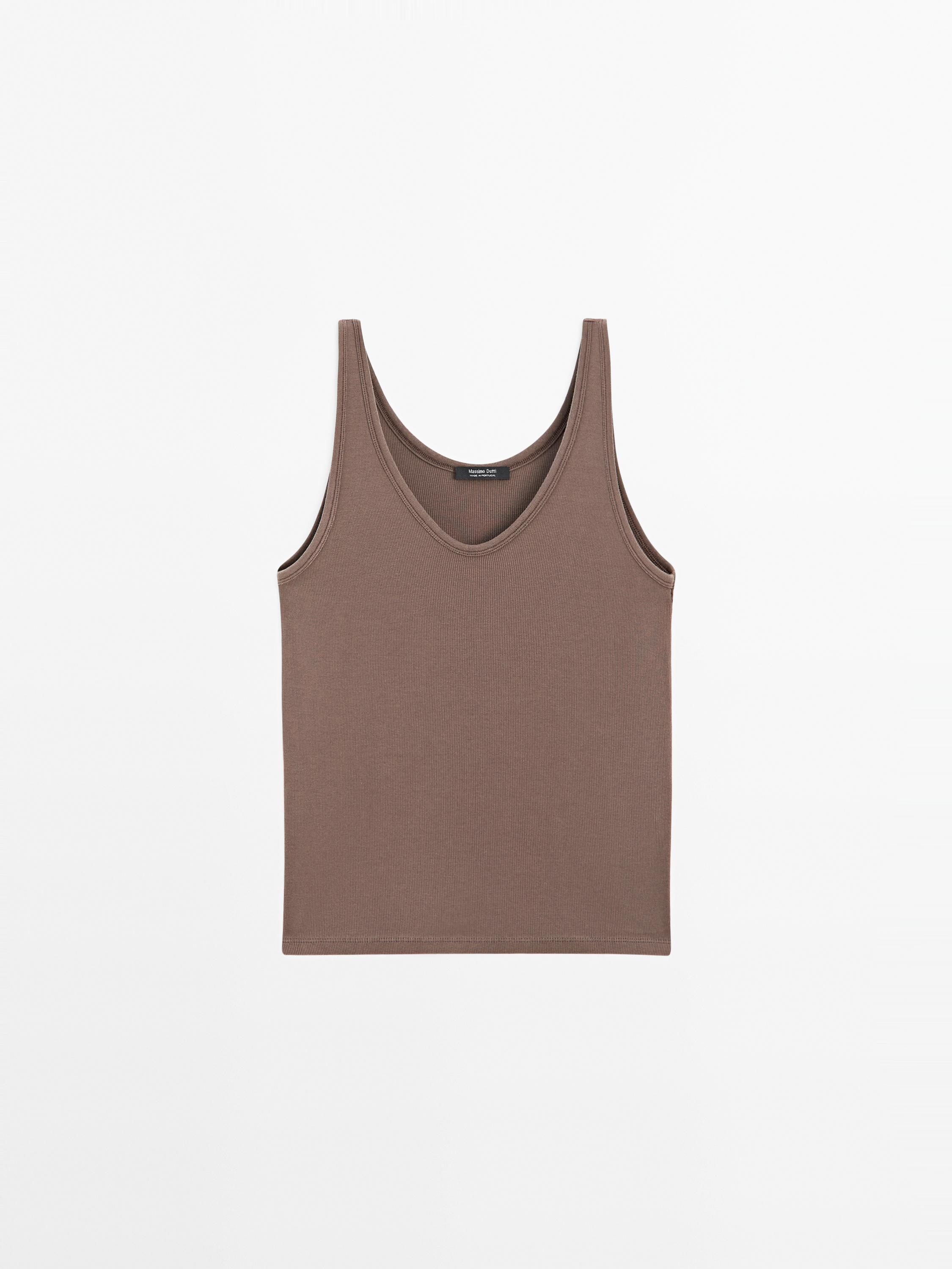 Cotton blend strappy top