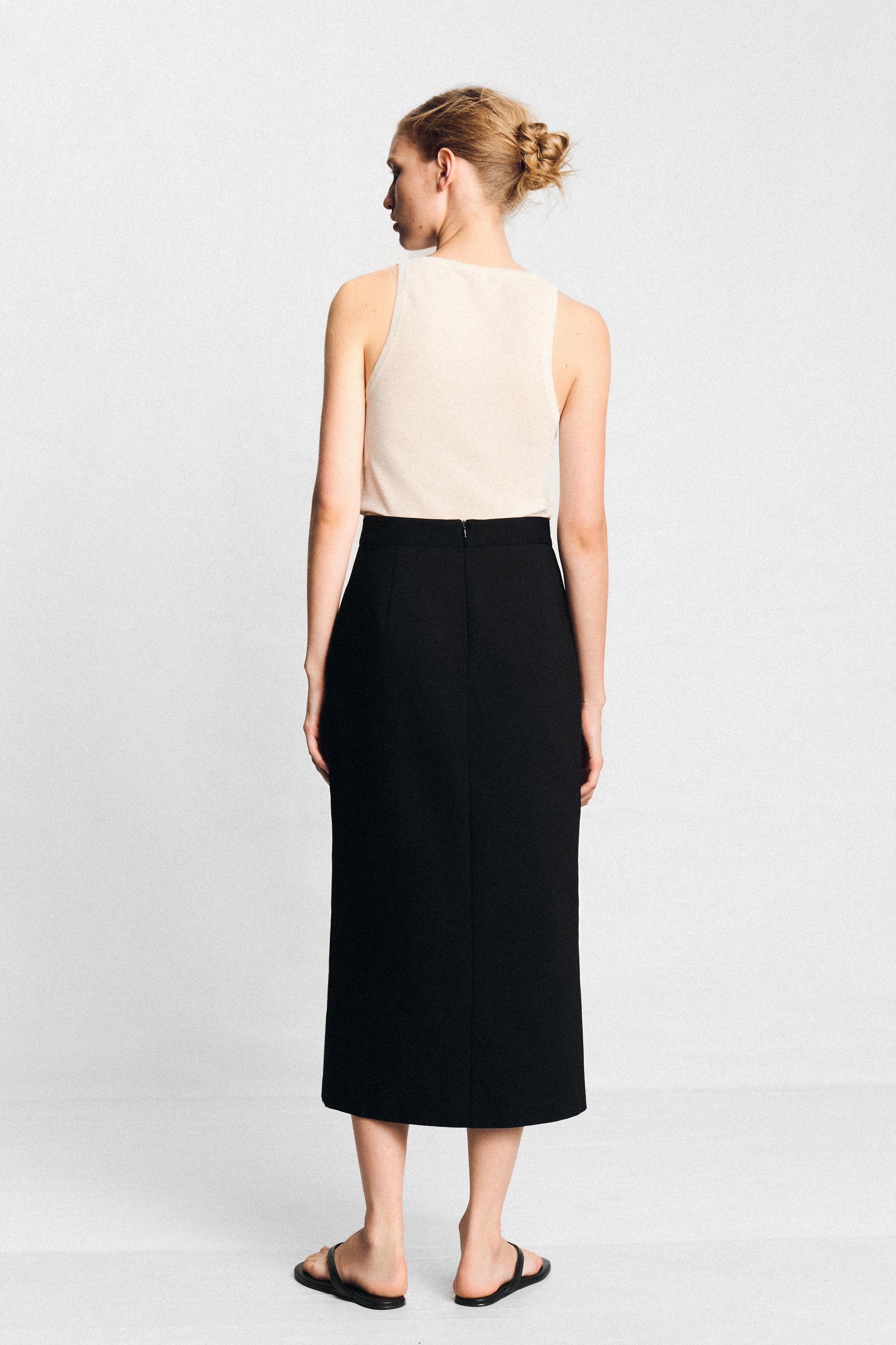 Женские юбки Zara MIDI SLIT SKIRT — фото 4