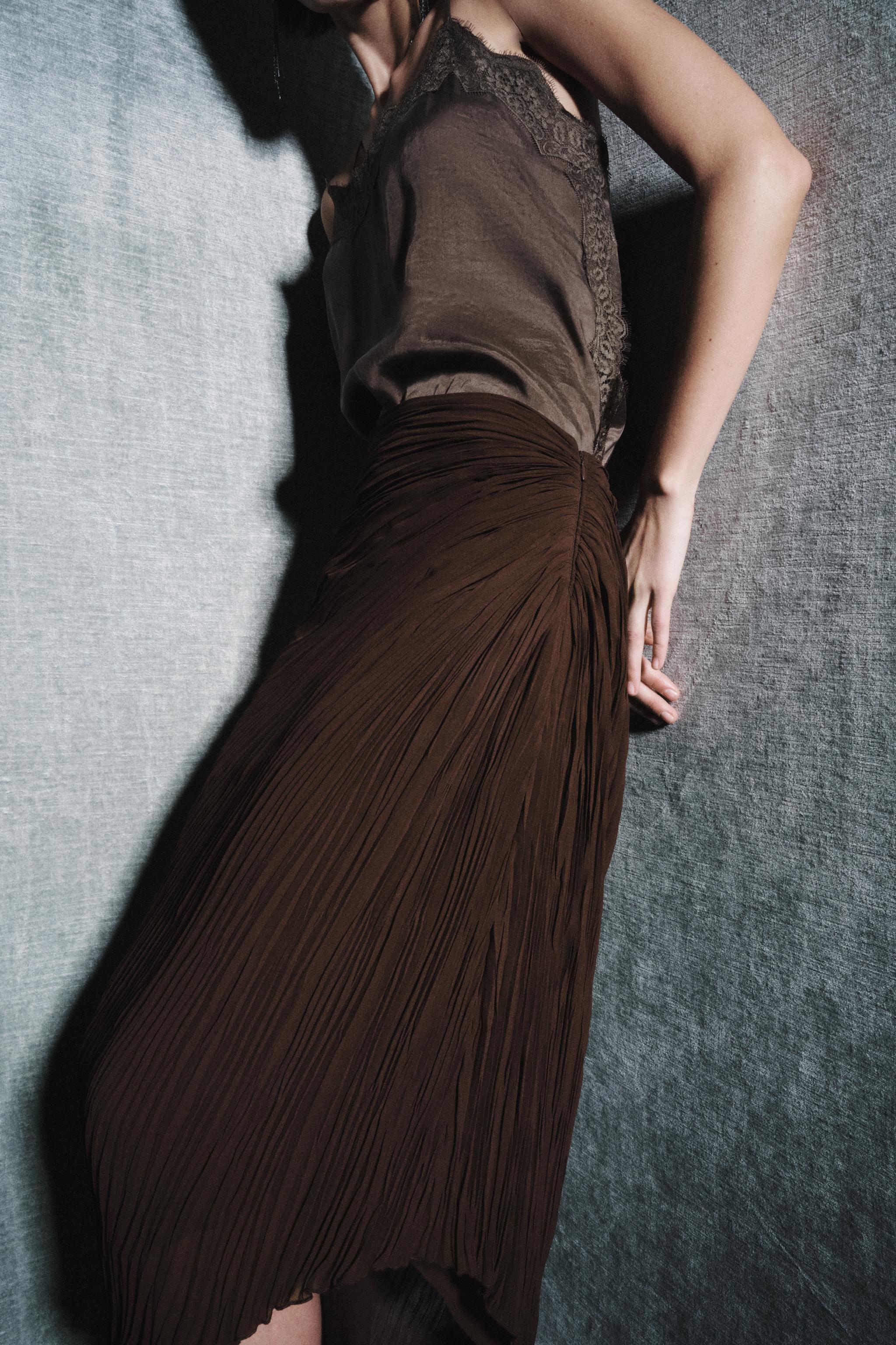 ZW COLLECTION PLEATED MIDI SKIRT