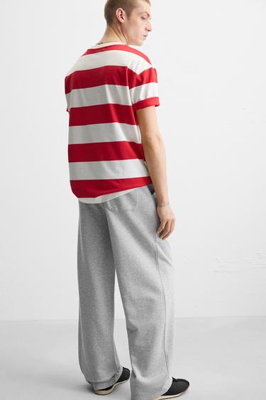 PANTALON DE JOGGING COUPE LARGE - Gris chiné de Zara - Image 5