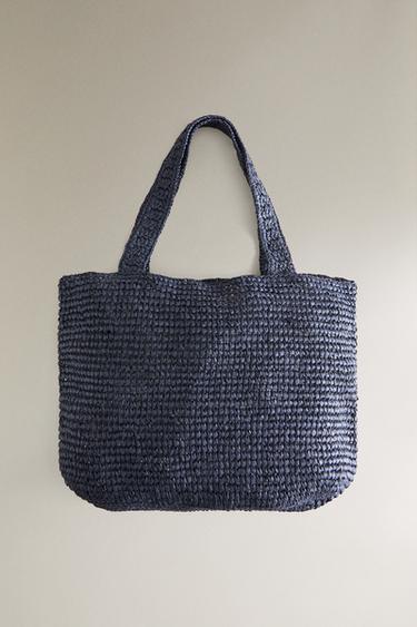 GRAND SAC CABAS PAPIER - Bleu marine de Zara - Image 2
