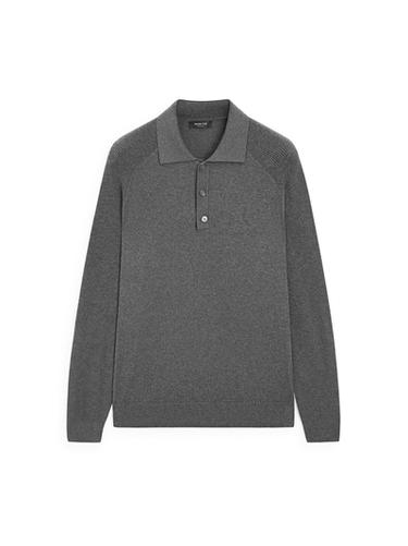 Zara Cotton blend knit polo sweater - Mid-gray