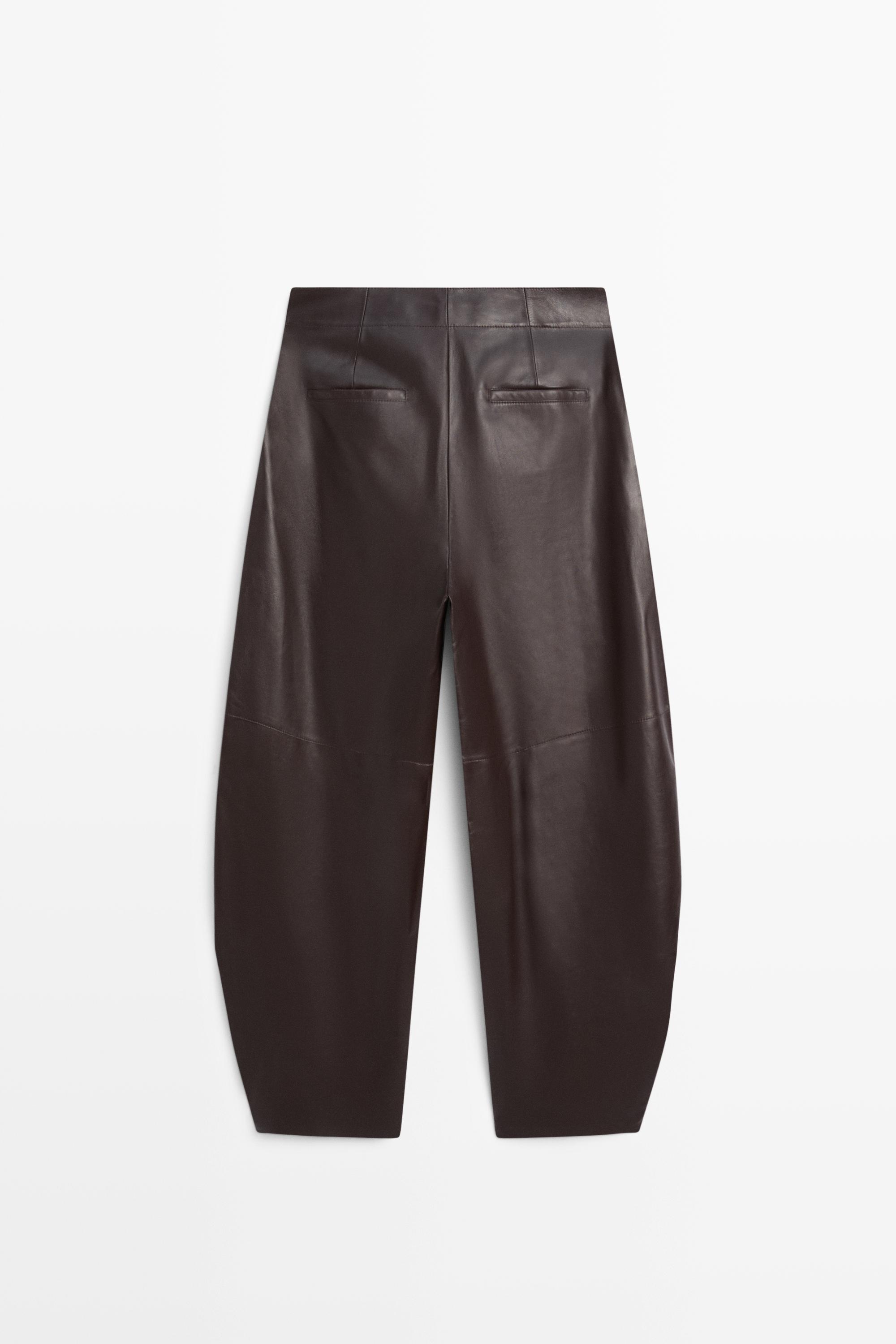 Pantalon barrel fit en cuir