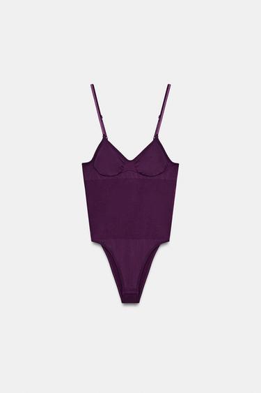 SEAMLESS STRAPPY BODYSUIT - Violet by Zara