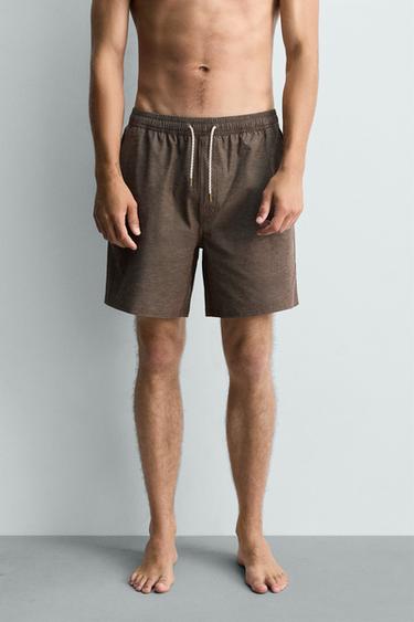 LONG TECHNICAL SWIM SHORTS - Brown by Zara - Image 2