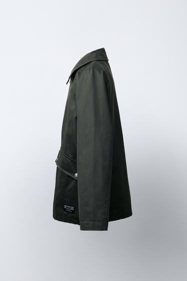 LABEL WAXED JACKET - Khaki by Zara - Image 2