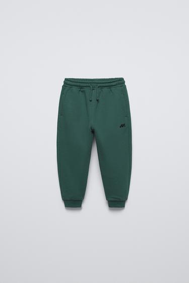 PANTALÓN JOGGER FELPA BORDADO - Verde de Zara