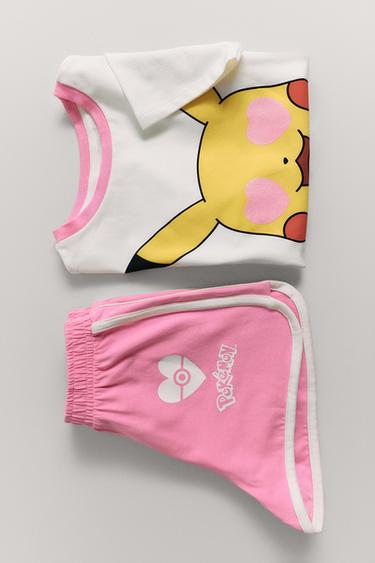 6-14 ROKOV/ PYŽAMO, TRIČKO A BERMUDY PIKACHU POKÉMON ™ - Ružová zn. Zara