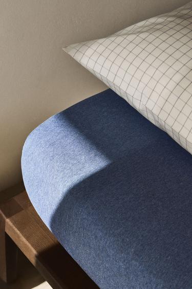 HOESLAKEN KATOENEN JERSEY - Blauw van Zara - Afbeelding 0