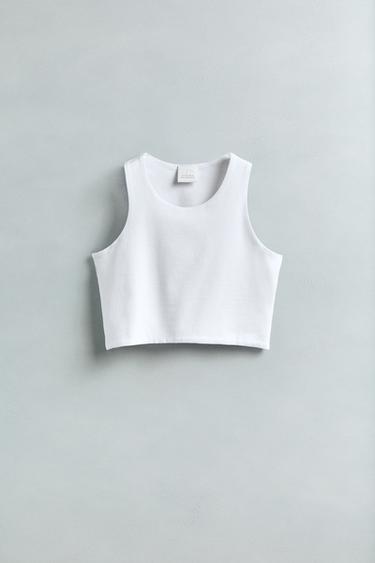 TOP PENDEK TALI BAHU - Putih dari Zara