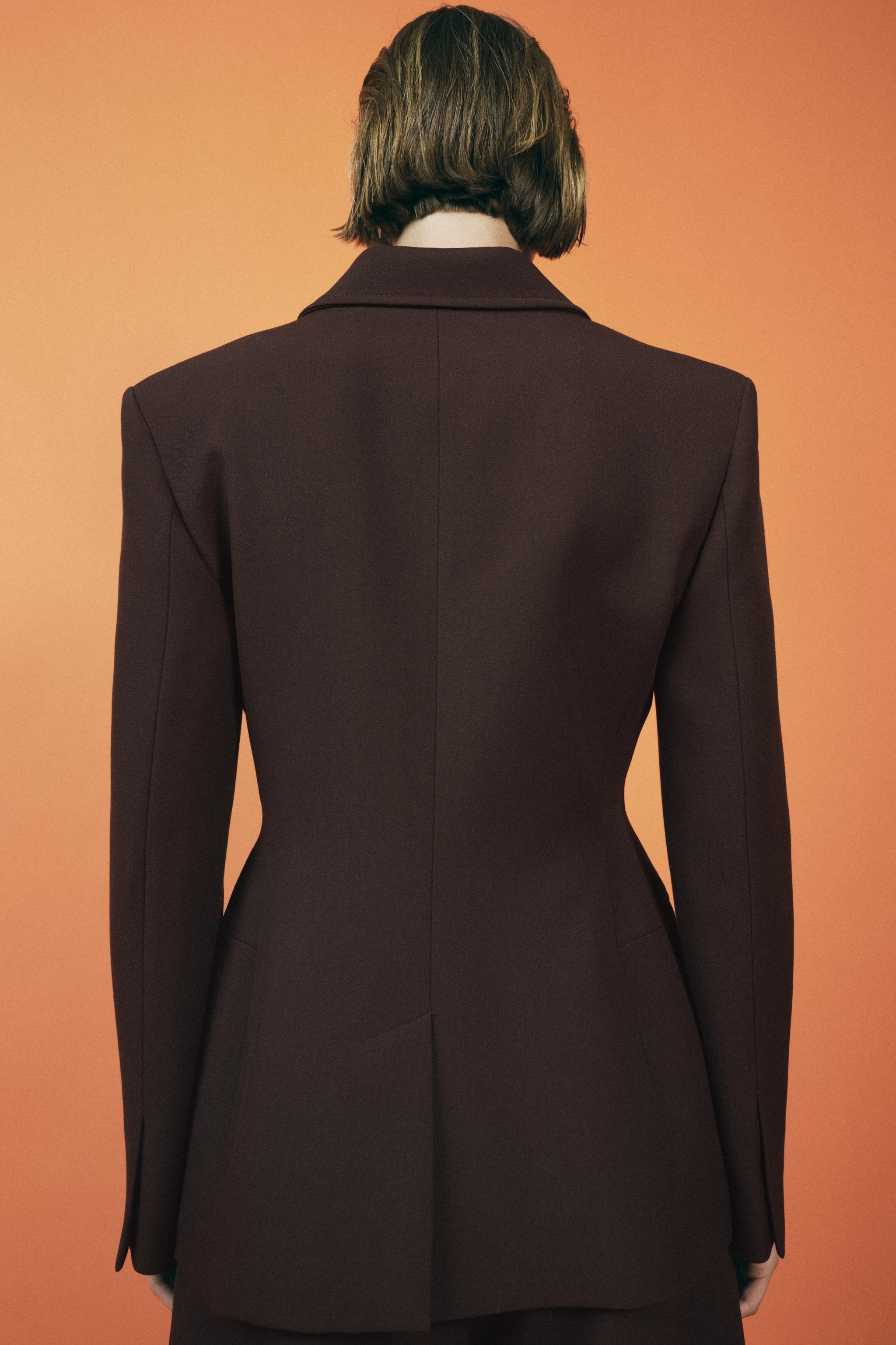 ペプラムブレザー ZW COLLECTION - ブラウン | ZARA Japan / 日本