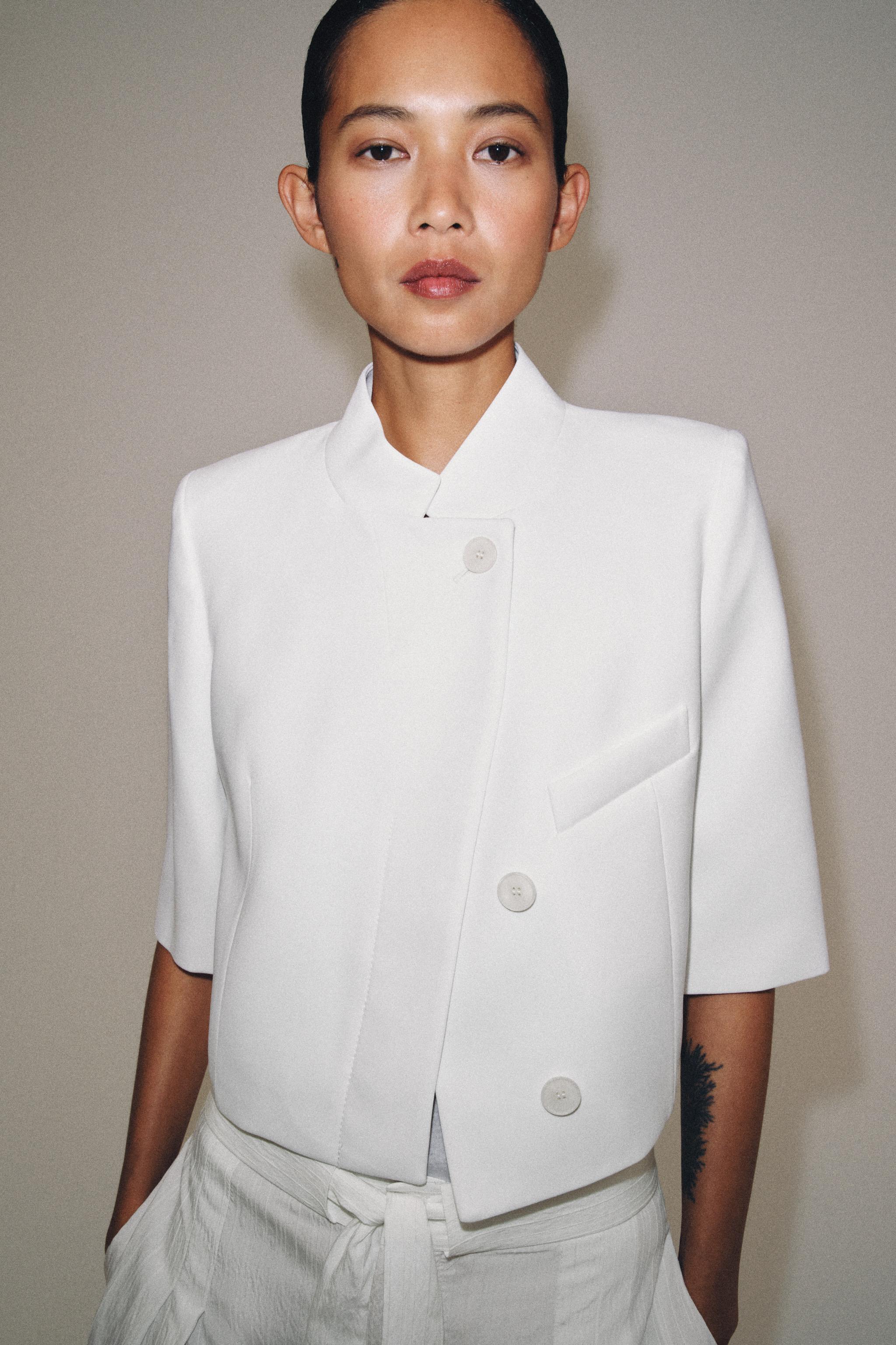KISA KOLLU CROP BLAZER ZW COLLECTION - Görsel 2