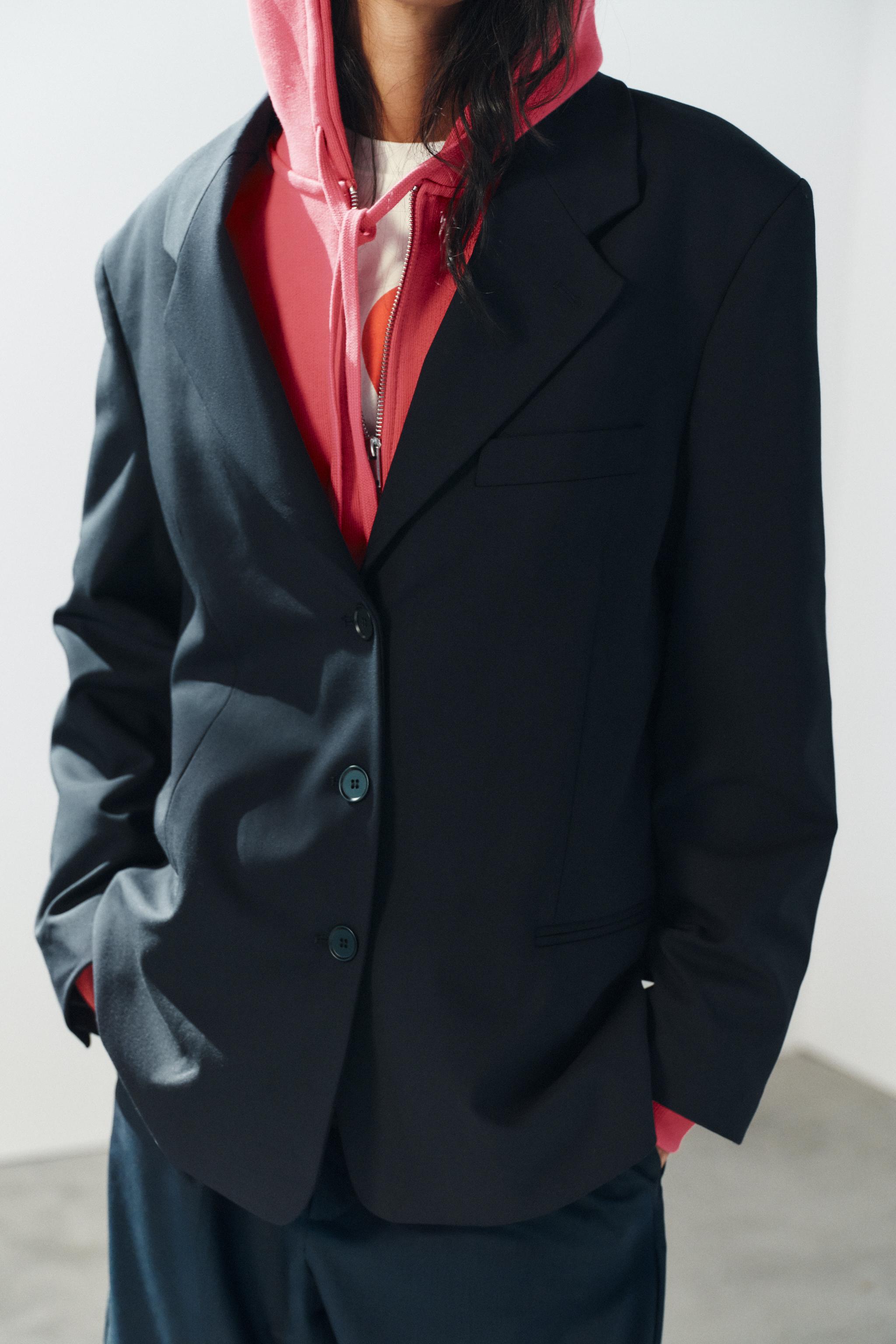 Zara VATKALI OVERSIZE BLAZER görsel 4