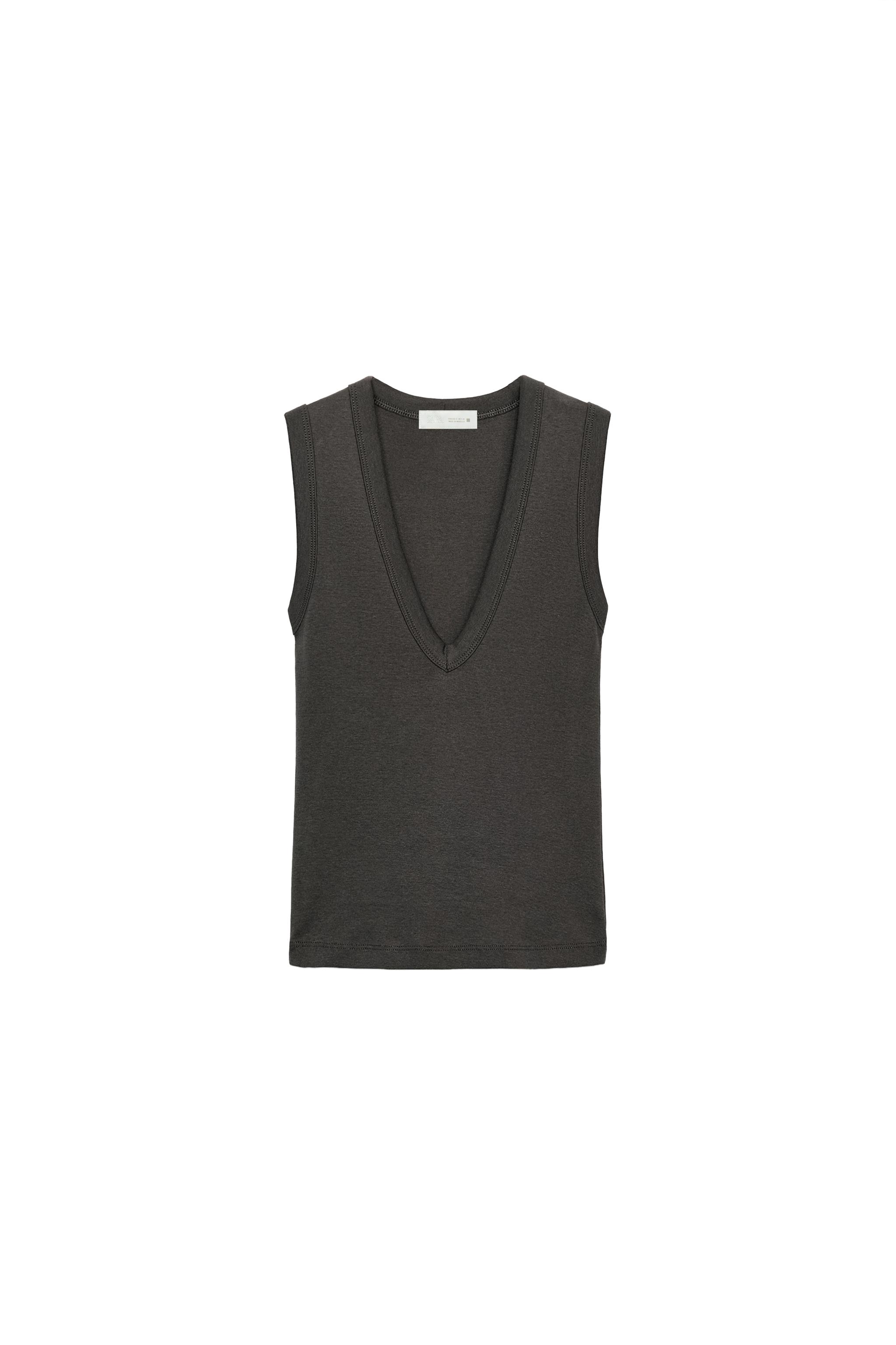 CAMISETA ALGODÓN ESCOTE PICO