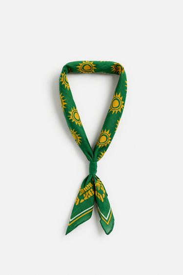GRAPHIC PRINT BANDANA - Green by Zara