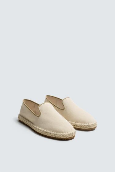 Zaras ESPADRILLER I TYG - Naturvit