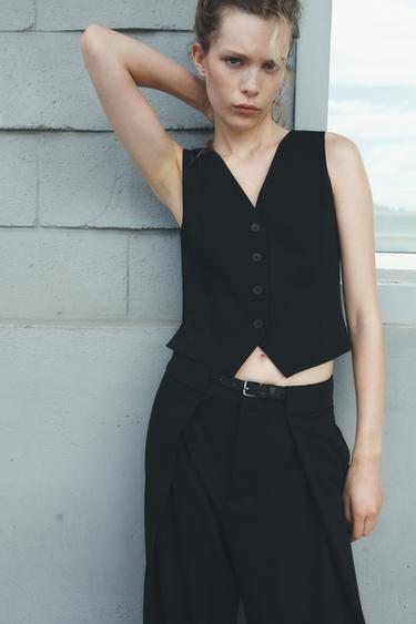 CHALECO ABERTURAS LATERALES - Negro de Zara