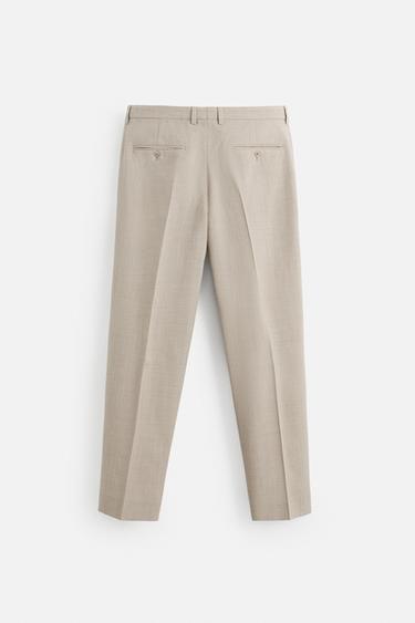 100% WOOL SUIT TROUSERS - Beige by Zara - Image 7