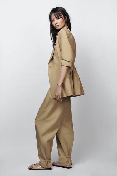 PANTALON À PINCES ZW COLLECTION ÉDITION LIMITÉE - Sable de Zara - Image 1