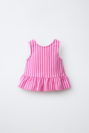 Zara PEPLUM JA KONTRASTSE PASSIGA TRIIBULINE SÄRK - Fuksia