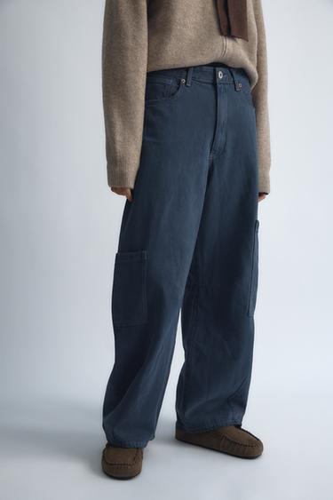 TRF BAGGY BALLOON JEANS WITH POCKETS - Ink blue by Zara