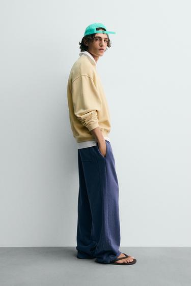 WASHED PRINTED SLOGAN SWEATSHIRT - Yellow by Zara - Image 3