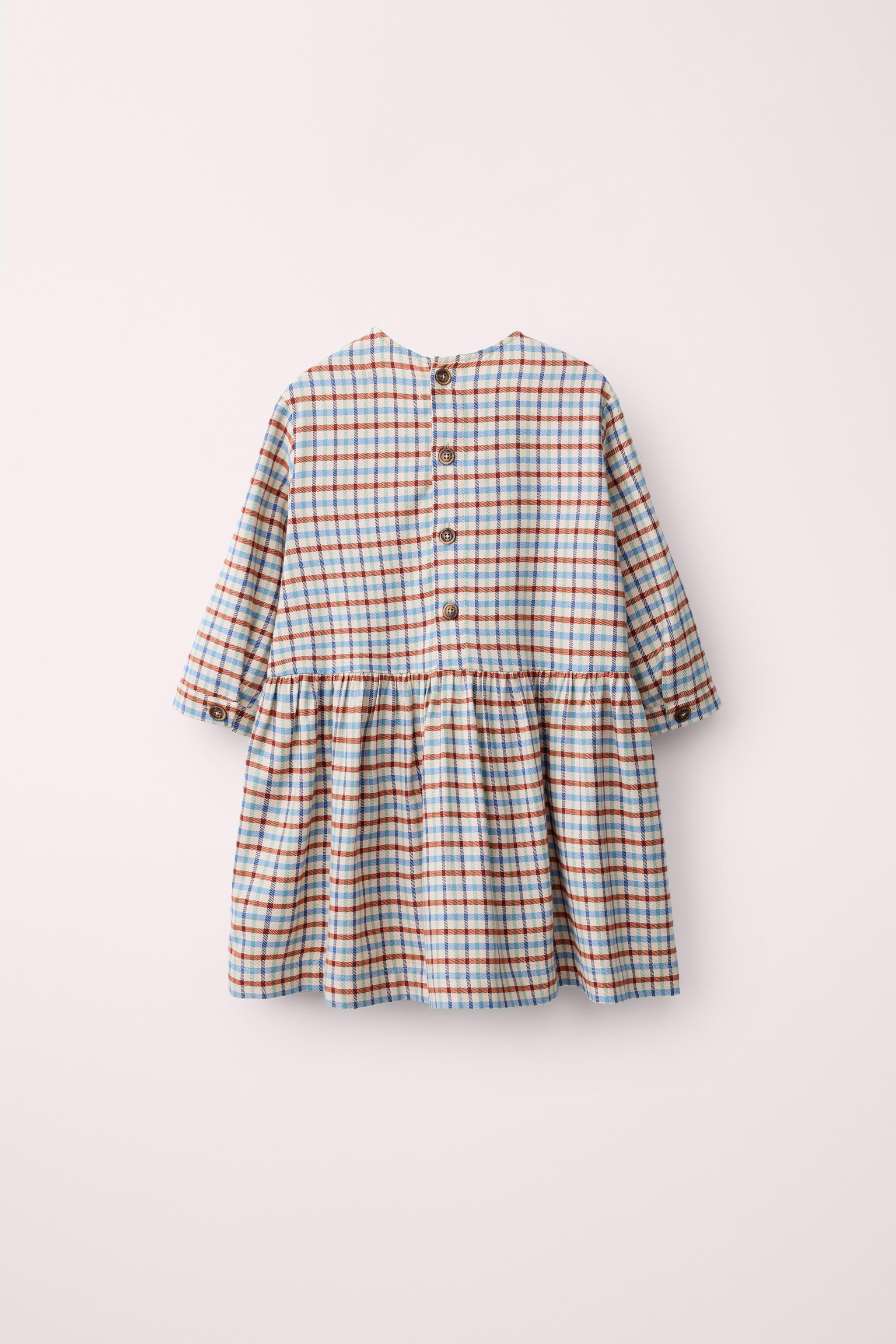 VESTIDO VOLANTES ESTAMPADO CUADROS CREATED BY CARAMEL LONDON X ZARA