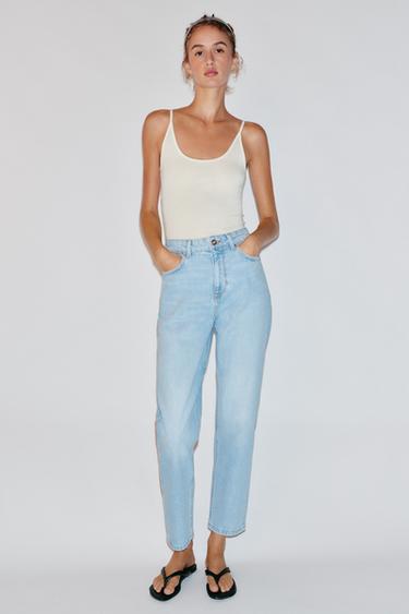 ДЖИНСЫ Z1975 MOM FIT С ВЫСОКОЙ ПОСАДКОЙ — ГОЛУБОЙ от Zara