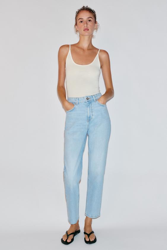 JEANS Z1975 MOM FIT TIRO ALTO - Azul claro de Zara - Imagen 0